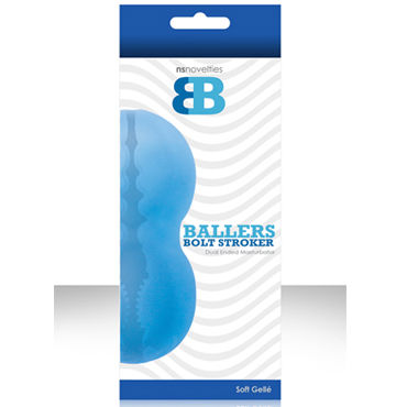 NS Novelties Ballers Bolt Stroker, голубой, Мягкий мастурбатор с ассиметричным тоннелем NS Novelties Ballers Bolt Stroker, голубой, Мягкий мастурбатор с ассиметричным тоннелем