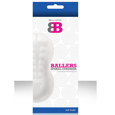 NS Novelties Ballers Spiral Stroker, белый, Мягкий мастурбатор с ассиметричным тоннелем NS Novelties Ballers Spiral Stroker, белый, Мягкий мастурбатор с ассиметричным тоннелем