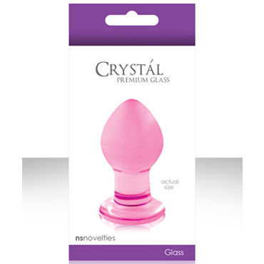 NS Novelties Crystal Plug, розовый, Анальная пробка из стекла, маленькая NS Novelties Crystal Plug, розовый, Анальная пробка из стекла, маленькая