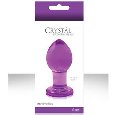 NS Novelties Crystal Plug, фиолетовый, Анальная пробка из стекла, средняя NS Novelties Crystal Plug, фиолетовый, Анальная пробка из стекла, средняя