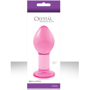 NS Novelties Crystal Plug, розовый, Анальная пробка из стекла, большая NS Novelties Crystal Plug, розовый, Анальная пробка из стекла, большая