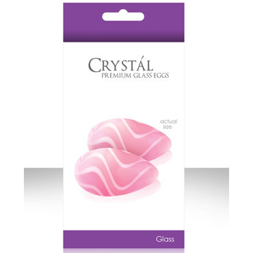 NS Novelties Crystal Kegel Eggs, розовый, Вагинальные шарики из стекла NS Novelties Crystal Kegel Eggs, розовый, Вагинальные шарики из стекла