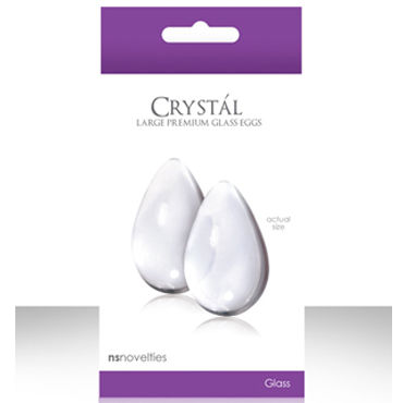 NS Novelties Crystal Kegel Eggs, прозрачный, Вагинальные шарики из стекла, большие NS Novelties Crystal Kegel Eggs, прозрачный, Вагинальные шарики из стекла, большие