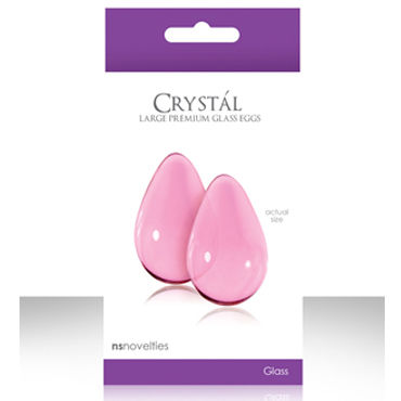 NS Novelties Crystal Kegel Eggs, розовый, Вагинальные шарики из стекла, большие NS Novelties Crystal Kegel Eggs, розовый, Вагинальные шарики из стекла, большие