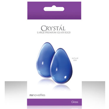 NS Novelties Crystal Kegel Eggs, голубой, Вагинальные шарики из стекла, большие NS Novelties Crystal Kegel Eggs, голубой, Вагинальные шарики из стекла, большие