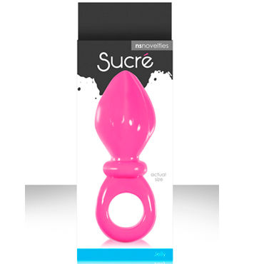 NS Novelties анальная пробка Sucre, С кольцом для пальца розовая NS Novelties анальная пробка Sucre, С кольцом для пальца розовая