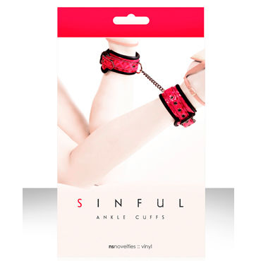 NS Novelties наножники Sinful Ankle Cufs, Широкие, с цепью NS Novelties наножники Sinful Ankle Cufs, Широкие, с цепью