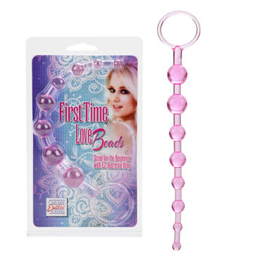 California Exotic First Time Love Beads, розовая, Анальная цепочка California Exotic First Time Love Beads, розовая, Анальная цепочка