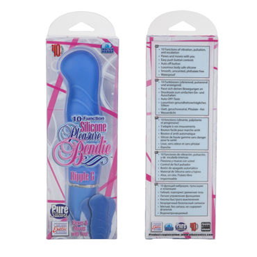 California Exotic Pleasure Bendie Ripple G, голубой - Вибростимулятор с воздействием на точку G - купить в секс шопе California Exotic Pleasure Bendie Ripple G, голубой - Вибростимулятор с воздействием на точку G - купить в секс шопе