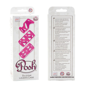 California Exotic Posh Silicone Lovers Cages, розовый - Силиконовые насадки на пенис - купить в секс шопе California Exotic Posh Silicone Lovers Cages, розовый - Силиконовые насадки на пенис - купить в секс шопе