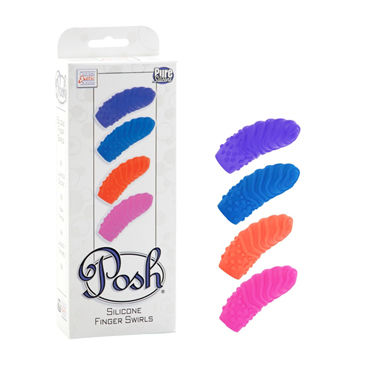 California Exotic Posh Silicone Finger Teasers Swirls, Набор силиконовых насадок на палец California Exotic Posh Silicone Finger Teasers Swirls, Набор силиконовых насадок на палец