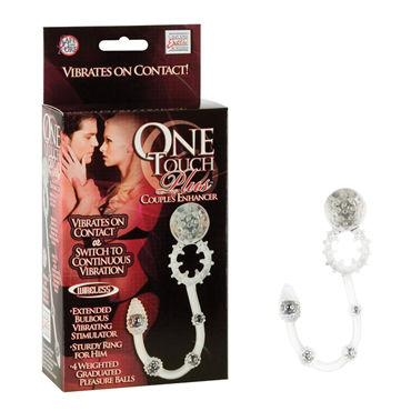 California Exotic One Touch Plus Couples Enhancer, Эрекционное кольцо с анальной цепочкой California Exotic One Touch Plus Couples Enhancer, Эрекционное кольцо с анальной цепочкой