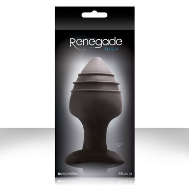 NS Novelties Renegade Plug V, черная, Анальная пробка большого размера NS Novelties Renegade Plug V, черная, Анальная пробка большого размера