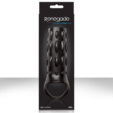 NS Novelties Renegade Reversible Power Cage, черная, Насадка на пенис с петлей для мошонки NS Novelties Renegade Reversible Power Cage, черная, Насадка на пенис с петлей для мошонки