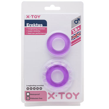 X-Toy Erektus II, фиолетовый - Набор эрекционных колец - купить в секс шопе X-Toy Erektus II, фиолетовый - Набор эрекционных колец - купить в секс шопе