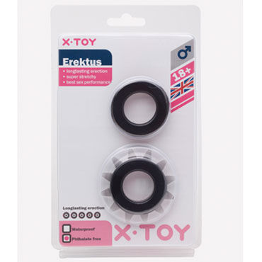 X-Toy Erektus II, черный - Набор эрекционных колец - купить в секс шопе X-Toy Erektus II, черный - Набор эрекционных колец - купить в секс шопе