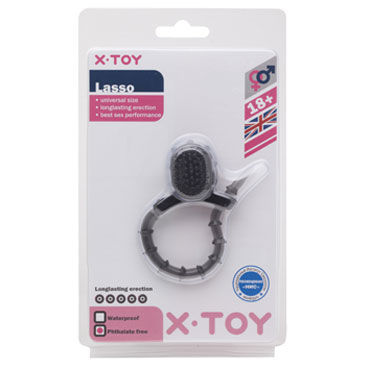 X-Toy Lasso, серый - Утяжка на пенис - купить в секс шопе X-Toy Lasso, серый - Утяжка на пенис - купить в секс шопе