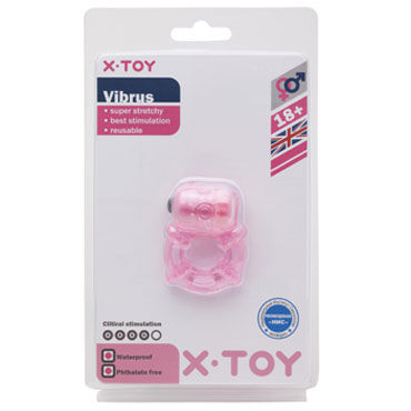 X-Toy Vibrus, розовое - Эрекционное виброкольцо - купить в секс шопе X-Toy Vibrus, розовое - Эрекционное виброкольцо - купить в секс шопе