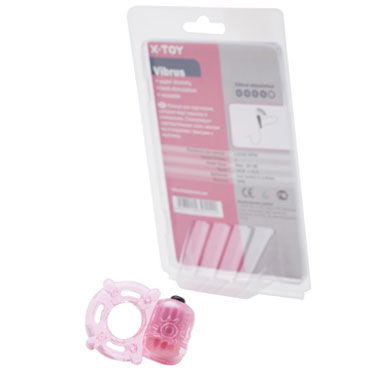 X-Toy Vibrus, розовое, Эрекционное виброкольцо X-Toy Vibrus, розовое, Эрекционное виброкольцо