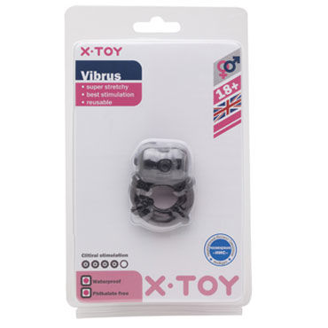 X-Toy Vibrus, серое - Эрекционное виброкольцо - купить в секс шопе X-Toy Vibrus, серое - Эрекционное виброкольцо - купить в секс шопе
