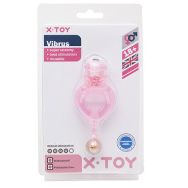 X-Toy Vibrus II, розовое - Эрекционное виброкольцо со стимулирующей бусиной - купить в секс шопе X-Toy Vibrus II, розовое - Эрекционное виброкольцо со стимулирующей бусиной - купить в секс шопе