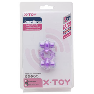 X-Toy Duovibrus III, фиолетовое - Эрекционное кольцо с двумя виброэлементами - купить в секс шопе X-Toy Duovibrus III, фиолетовое - Эрекционное кольцо с двумя виброэлементами - купить в секс шопе