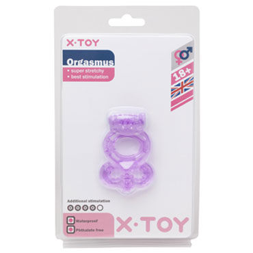 X-Toy Orgasmus I, фиолетовое - Эрекционное виброкольцо с петлей для мошонки - купить в секс шопе X-Toy Orgasmus I, фиолетовое - Эрекционное виброкольцо с петлей для мошонки - купить в секс шопе
