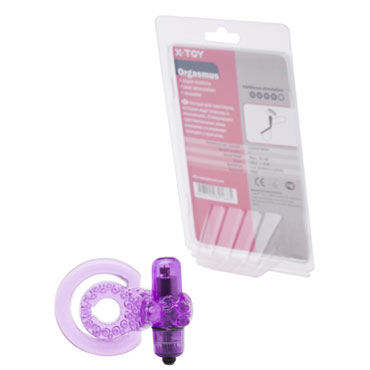 X-Toy Orgasmus II, фиолетовое - Эрекционное виброкольцо с петлей для мошонки - купить в секс шопе X-Toy Orgasmus II, фиолетовое - Эрекционное виброкольцо с петлей для мошонки - купить в секс шопе