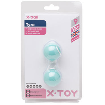 X-Toy Tyro, бирюзовые, Вагинальные шарики X-Toy Tyro, бирюзовые, Вагинальные шарики