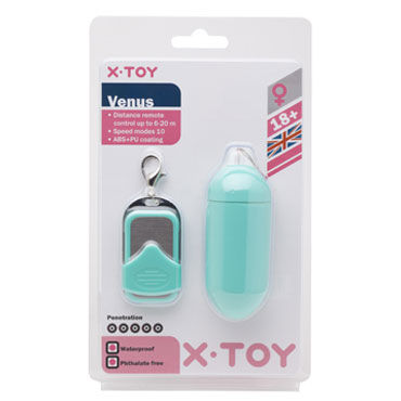 X-Toy Venus I, зеленое, Виброяйцо на дистанционном пульте управления X-Toy Venus I, зеленое, Виброяйцо на дистанционном пульте управления