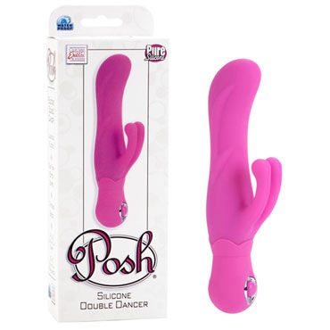 California Exotic Posh Silicone Double Dancer, розовый, Вибратор с двойным клиторальным отростком California Exotic Posh Silicone Double Dancer, розовый, Вибратор с двойным клиторальным отростком