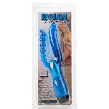 California Exotic Dual Penetrator, голубой - Двухголовый вибратор - купить в секс шопе California Exotic Dual Penetrator, голубой - Двухголовый вибратор - купить в секс шопе