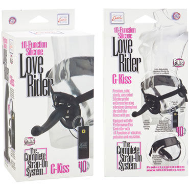 California Exotic Love Rider G-Kiss, черный - Страпон унисекс с вибрацией - купить в секс шопе California Exotic Love Rider G-Kiss, черный - Страпон унисекс с вибрацией - купить в секс шопе