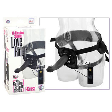 California Exotic Love Rider G-Caress, черный, Страпон унисекс с вибрацией California Exotic Love Rider G-Caress, черный, Страпон унисекс с вибрацией