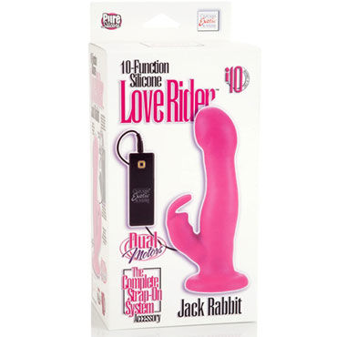 California Exotic Love Rider Jack Rabbit, розовый - Страпон к трусикам с вибрацией - купить в секс шопе California Exotic Love Rider Jack Rabbit, розовый - Страпон к трусикам с вибрацией - купить в секс шопе