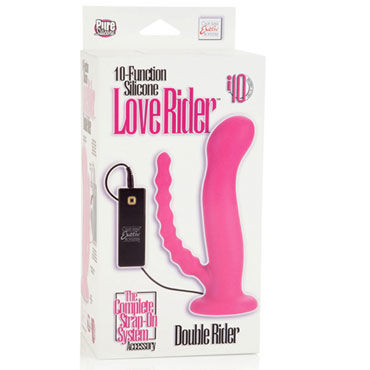 California Exotic Love Rider Double Riders, розовый - Анально-вагинальный страпон к трусикам - купить в секс шопе California Exotic Love Rider Double Riders, розовый - Анально-вагинальный страпон к трусикам - купить в секс шопе