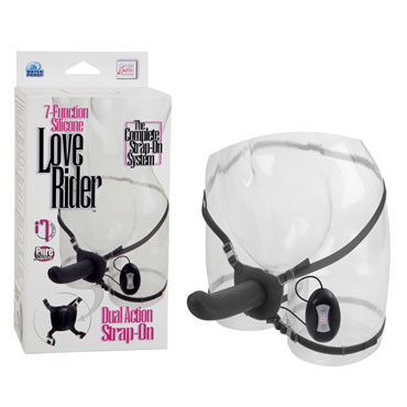 California Exotic Love Rider Dual Action Strap-On, черный, Женский страпон с креплением California Exotic Love Rider Dual Action Strap-On, черный, Женский страпон с креплением