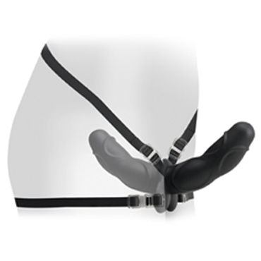 Pipedream Double Delight Strap-On - Двухсторонний страпон и маска - купить в секс шопе Pipedream Double Delight Strap-On - Двухсторонний страпон и маска - купить в секс шопе
