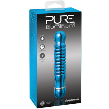 Pipedream Pure Aluminium Blue Medium, Эксклюзивный вибратор среднего размера Pipedream Pure Aluminium Blue Medium, Эксклюзивный вибратор среднего размера