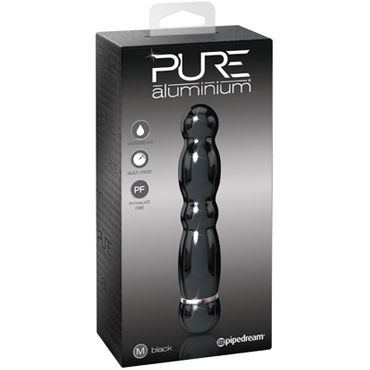 Pipedream Pure Aluminium Black Medium, Эксклюзивный вибратор среднего размера Pipedream Pure Aluminium Black Medium, Эксклюзивный вибратор среднего размера