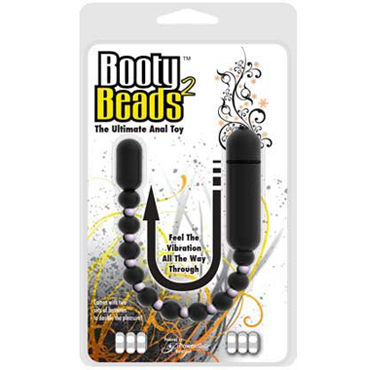 BMS Factory Booty Beads Black, Анальная цепочка с вибрацией BMS Factory Booty Beads Black, Анальная цепочка с вибрацией