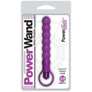 BMS Factory Power Wand Purple, Анальная виброцепочка с держателем BMS Factory Power Wand Purple, Анальная виброцепочка с держателем