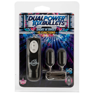 Doc Johnson Short n Sweet Dual Power Bullets - Два виброяйца с пультом ДУ - купить в секс шопе Doc Johnson Short n Sweet Dual Power Bullets - Два виброяйца с пультом ДУ - купить в секс шопе