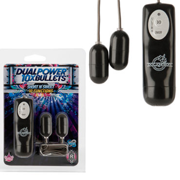 Doc Johnson Short n Sweet Dual Power Bullets, Два виброяйца с пультом ДУ Doc Johnson Short n Sweet Dual Power Bullets, Два виброяйца с пультом ДУ