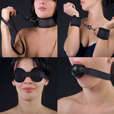Sitabella комплект, Ошейник, наручники, маска и кляп Sitabella комплект, Ошейник, наручники, маска и кляп