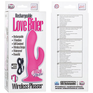 California Exotic Wireless Pleaser, розовый - Вибронасадка с клиторальным стимулятором - купить в секс шопе California Exotic Wireless Pleaser, розовый - Вибронасадка с клиторальным стимулятором - купить в секс шопе