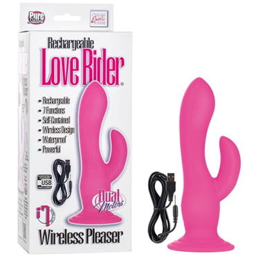 California Exotic Wireless Pleaser, розовый, Вибронасадка с клиторальным стимулятором California Exotic Wireless Pleaser, розовый, Вибронасадка с клиторальным стимулятором