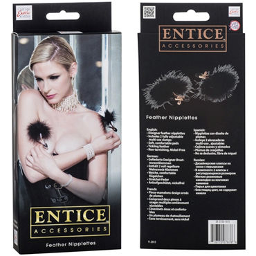 California Exotic Entice Feather Nipplettes - Зажимы с пухом для сосков - купить в секс шопе California Exotic Entice Feather Nipplettes - Зажимы с пухом для сосков - купить в секс шопе