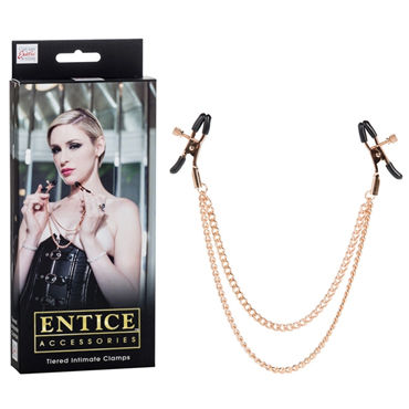 California Exotic Entice Tiered Intimate Clamps, Зажимы с цепями для сосков California Exotic Entice Tiered Intimate Clamps, Зажимы с цепями для сосков