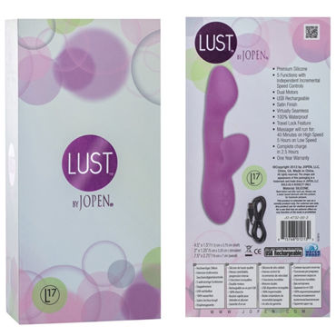Jopen Lust L17, фиолетовый - Вибромассажер со стимулятором клитора - купить в секс шопе Jopen Lust L17, фиолетовый - Вибромассажер со стимулятором клитора - купить в секс шопе